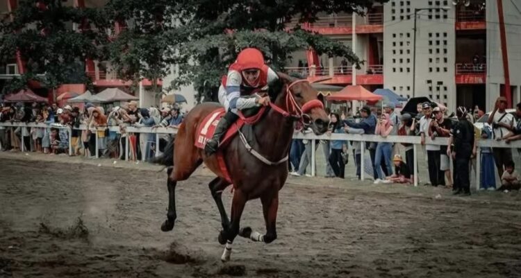 Ilustrasi--- Penampakan posisi joki saat di atas pelana.  (Dokumentasi Instagram Merapi_Uncover)