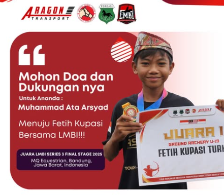 Atlet muda berbakat, Muhammad Ata Arsyad, secara resmi terpilih untuk mewakili Indonesia dalam ajang kejuaraan internasional bergengsi, Conquest Cup 2026 (Fetih Kupasi), yang akan digelar di Instanbul Turki, pada 3-7 Juni 2026 mendatang. (tangkapan layar/Instagram @lmb_indonesia)