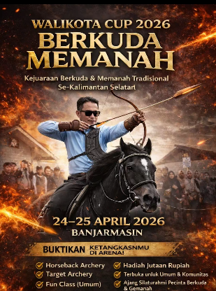 Walikota Cup Banjarmasin 2026 akan segera digelar pada akhir April 2026. Acara ini bukan hanya sekadar ajang kompetisi, melainkan kolaborasi besar untuk menyambut HUT ke-500 Kota Banjarmasin. (tangkapan layar/Instagram Banjarmasin Berkuda)